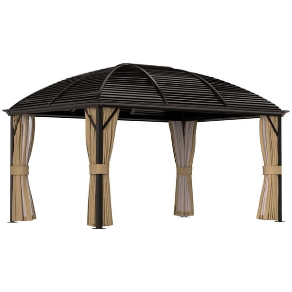 Rootz Garden Pavilion - Juhlateltta - Marquee -teltta - Vedenpitävä suoja - 398 cm x 298 cm x 280cm - ruskea