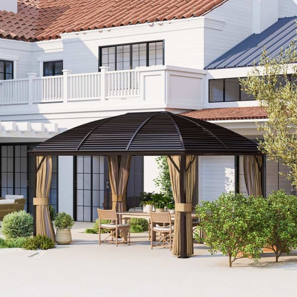 Rootz Garden Pavilion - Juhlateltta - Marquee -teltta - Vedenpitävä suoja - 398 cm x 298 cm x 280cm - ruskea