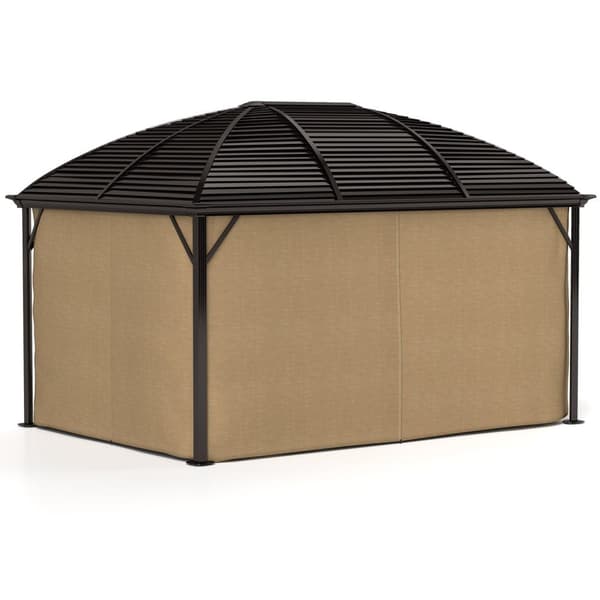 Rootz Garden Pavilion - Juhlateltta - Marquee -teltta - Vedenpitävä suoja - 398 cm x 298 cm x 280cm - ruskea