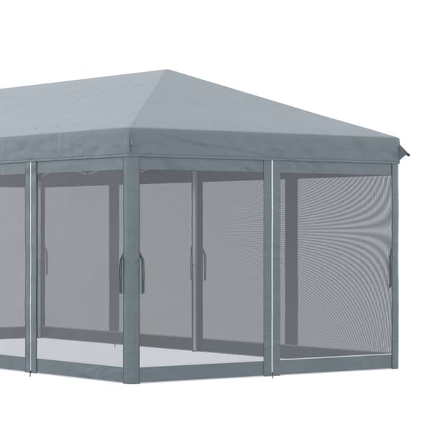 Rootz Garden Pavilion Pop -Up Gazebo - Outdoor Shelter - Event Tent - Myggskydd - 5,85 m x 2,95 m x 2,70 m - Inkluderar transportväska och tillbehör