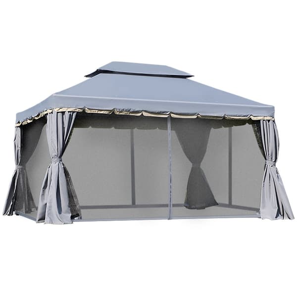 Rootz Garden Pavilion - Ulkoilmavartija - Tapahtumateltta - Kestävä alumiini - 4 x 3 m - Suojaa auringolta ja hyönteisiä - Tyylikäs muotoilu