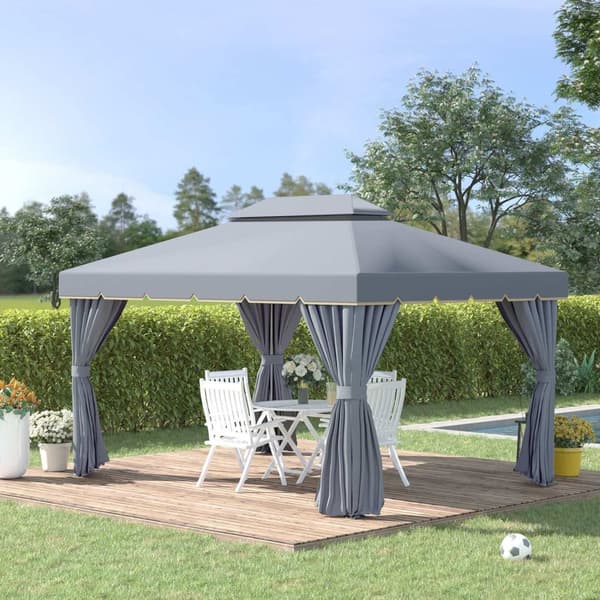 Rootz Garden Pavilion - Ulkoilmavartija - Tapahtumateltta - Kestävä alumiini - 4 x 3 m - Suojaa auringolta ja hyönteisiä - Tyylikäs muotoilu