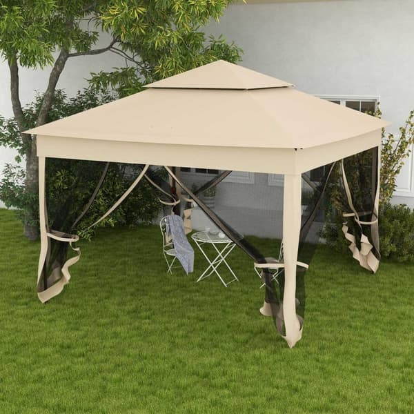 Rootz Garden Pavilion - Pop -up telt - Udendørs lysthus - UV & Mosquito Protection - 3,25 m x 3,25 m x 2,7 m - Vandtæt og bærbar