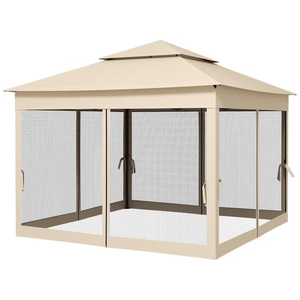 Rootz Garden Pavilion - Pop -up telt - Udendørs lysthus - UV & Mosquito Protection - 3,25 m x 3,25 m x 2,7 m - Vandtæt og bærbar