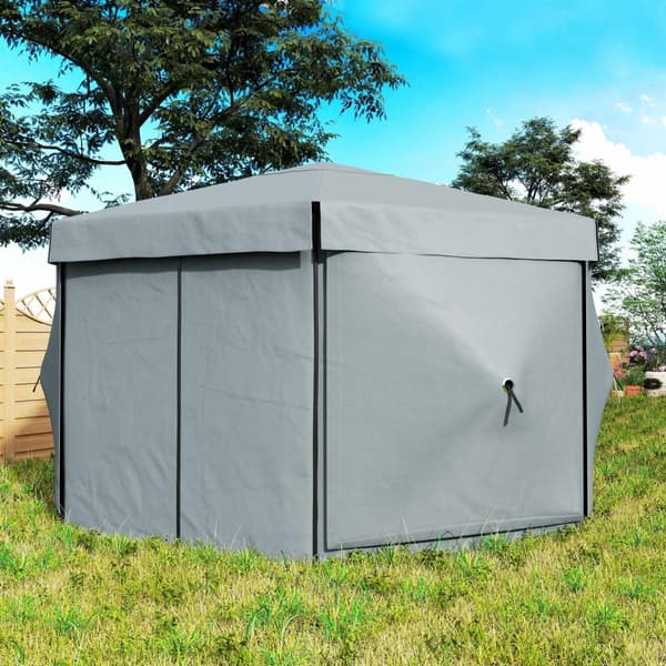 Rootz Garden Pavilion - Garden Telt - Partietelt - Vandtæt & UV -resistent - Grå - 360 cm x 315 cm x 220cm