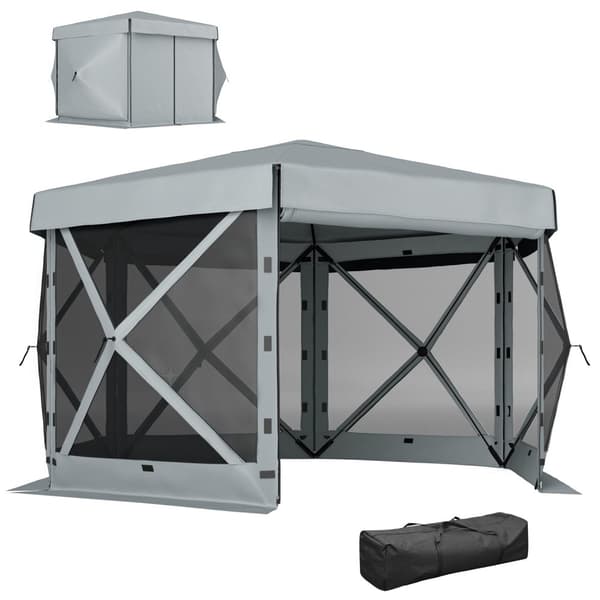 Rootz Garden Pavilion - Garden Telt - Partietelt - Vandtæt & UV -resistent - Grå - 360 cm x 315 cm x 220cm