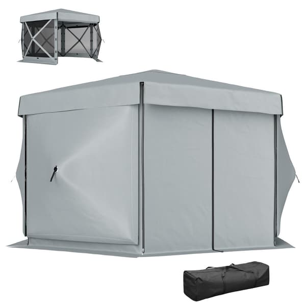 Rootz Garden Pavilion - Garden Telt - Partietelt - Vandtæt & UV -resistent - Grå - 360 cm x 315 cm x 220cm