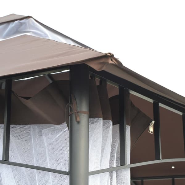 Rootz Garden Pavilion 3x3 - Pergola - huvimaja - hyttyssuojaus - vedenpitävä - 2,95 m x 2,95 m x 2,7 m