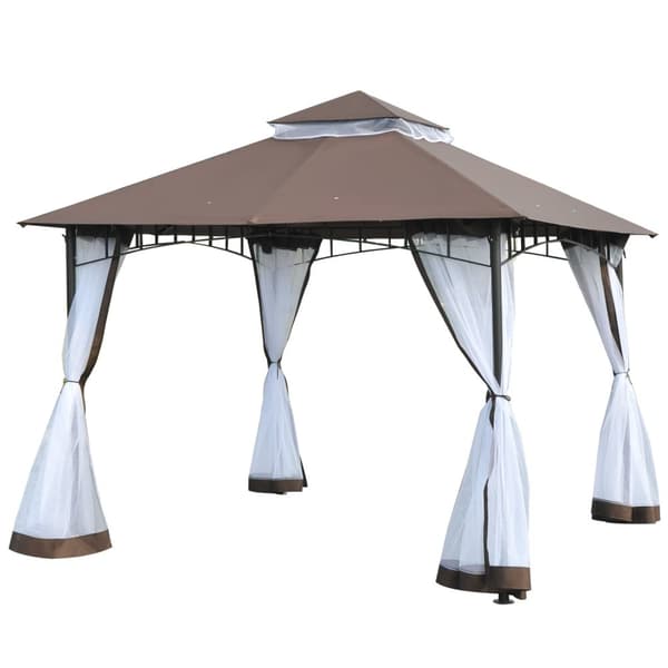 Rootz Garden Pavilion 3x3 - Pergola - huvimaja - hyttyssuojaus - vedenpitävä - 2,95 m x 2,95 m x 2,7 m