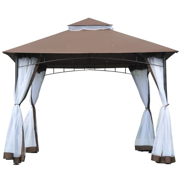 Rootz Garden Pavilion 3x3 - Pergola - huvimaja - hyttyssuojaus - vedenpitävä - 2,95 m x 2,95 m x 2,7 m