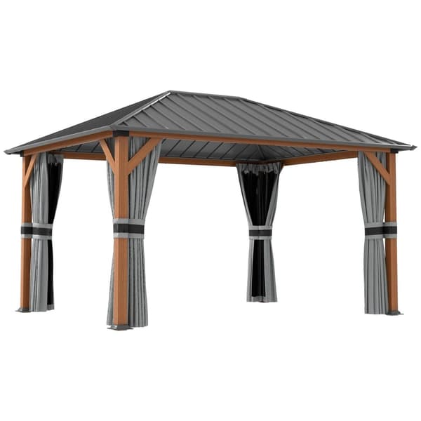 Rootz Garden Pavilion - Terassi suoja - huvimaja - aurinko- ja hyönteisten suojaus - eleganssi ja kestävyys - 399 cm x 307 cm x 270 cm