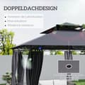 Miniatyrbild 5 av 10: Rootz Garden Pavilion - Garden Tent - Terrass Tält - Solar LED -lampor - 400 cm x 300 cm x 275 cm