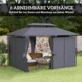 Miniatyrbild 7 av 10: Rootz Garden Pavilion - Garden Tent - Terrass Tält - Solar LED -lampor - 400 cm x 300 cm x 275 cm
