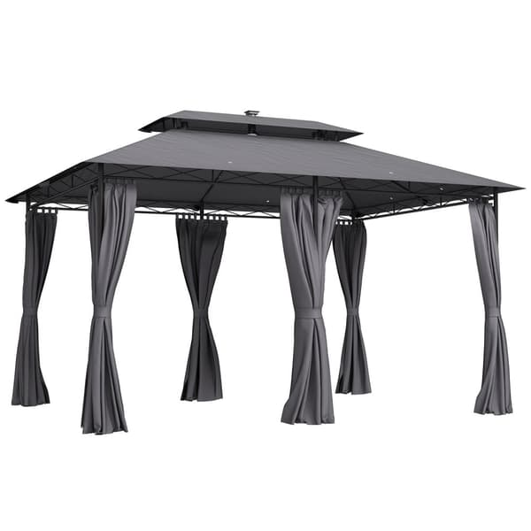 Rootz Garden Pavilion - Garden Tent - Terrass Tält - Solar LED -lampor - 400 cm x 300 cm x 275 cm