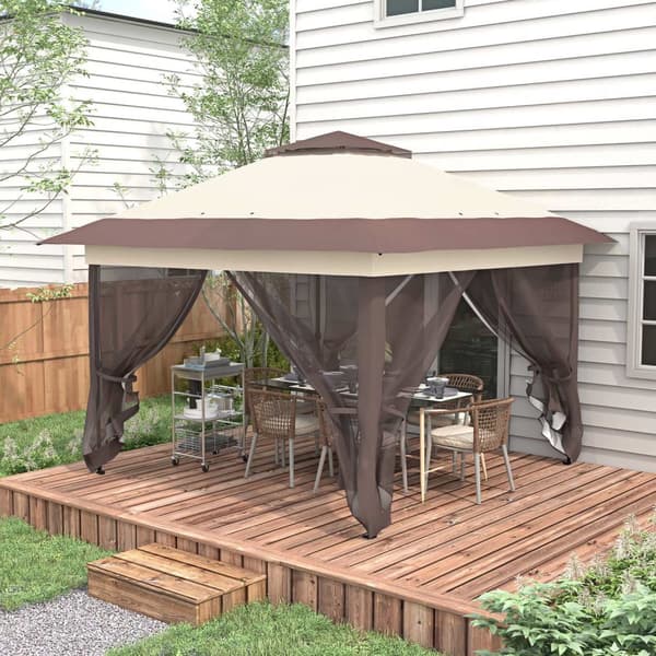 Rootz Garden Pavilion Telt - Pop -up -taitotettava katos - Instant Shelter - UV -suojaus - 3,64m x 3,64 m x 2,98m