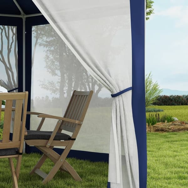 Rootz Garden Pavilion - 6 -hörn Gazebo - Metallramtält - Insektsskydd - 3.94x3.412x2.5m - Blått