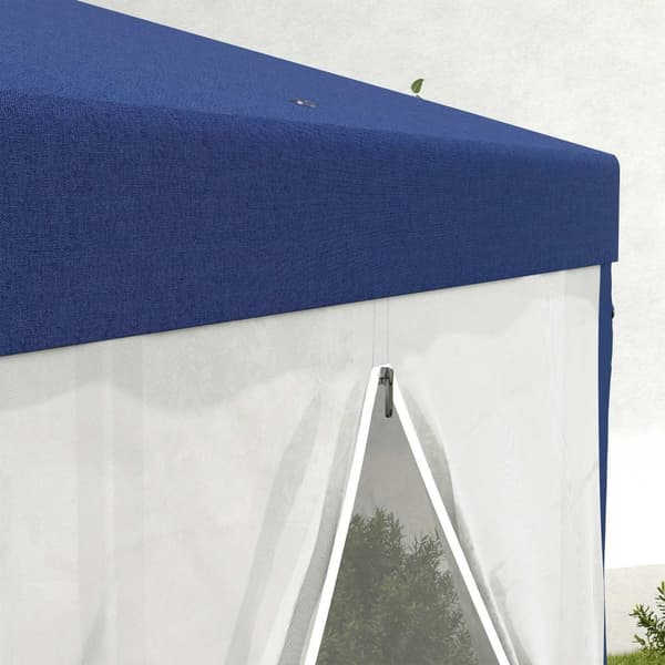 Rootz Garden Pavilion - 6 -hörn Gazebo - Metallramtält - Insektsskydd - 3.94x3.412x2.5m - Blått
