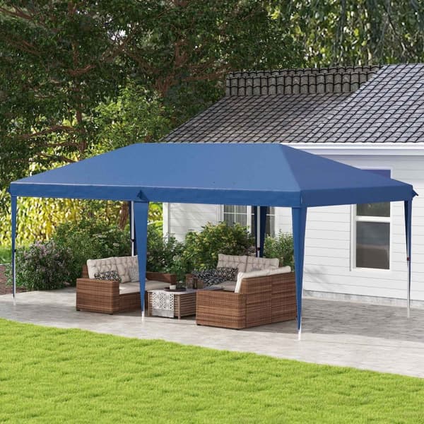 Rootz Garden Pavilion - Pop -Up Baldachin - Outdoor Canopy - UV -skydd - 5,85 m x 2,95 m x 2,7 m - enkel installation och bär