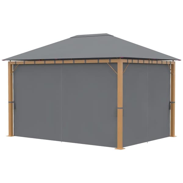Rootz Garden -paviljonki verhoilla - ulkoilma - aurinko suoja - polyesterikatto - 397 cm x 297cm x 280cm