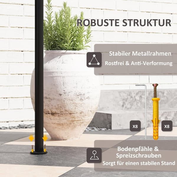 Rootz Grill Pavilion - Garden Shelter - Udendørs baldakin - Vejrbeskyttelse - 242x149x248 cm - Perfekt til sikker og røgfri grillning!