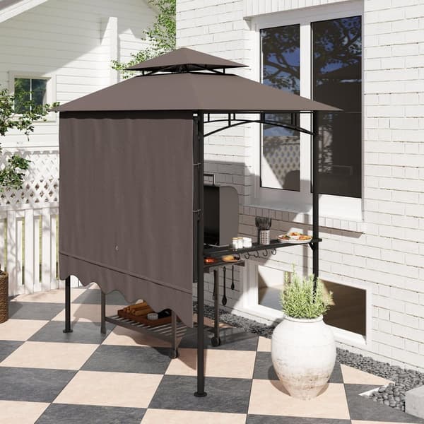 Rootz Grill Pavilion - Garden Shelter - Udendørs baldakin - Vejrbeskyttelse - 242x149x248 cm - Perfekt til sikker og røgfri grillning!