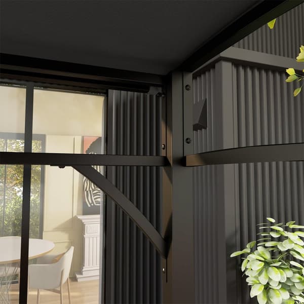 Rootz Grill Pavilion - Grill Roofing - Regnbeskyttelse - Redskabskroge - Stålrammer - 215 cm x 150 cm x 220 cm