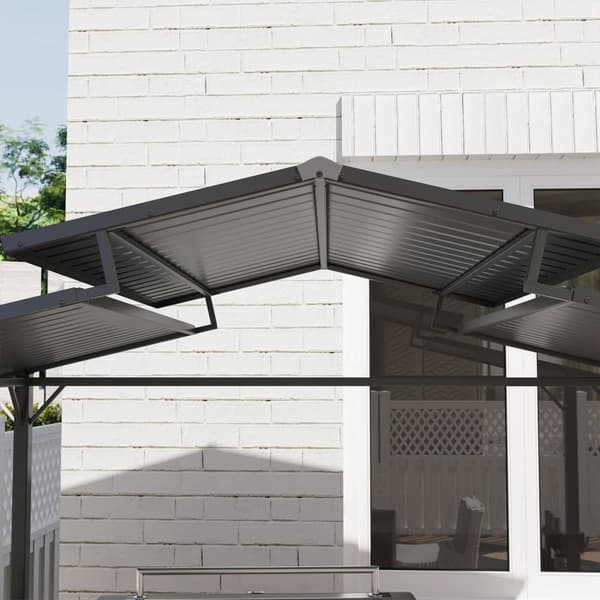 Rootz Grill Pavilion - Outdoor Shelter - BBQ Canopy - Vattentät metalltak - 250 x 160 x 250 cm