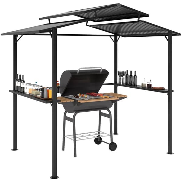Rootz Grill Pavilion - Outdoor Shelter - BBQ Canopy - Vattentät metalltak - 250 x 160 x 250 cm