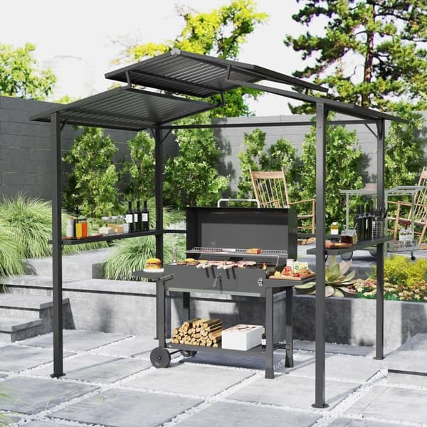 Rootz Grill Pavilion - Outdoor Shelter - BBQ Canopy - Vattentät metalltak - 250 x 160 x 250 cm
