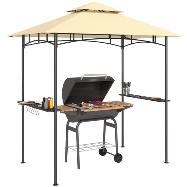 Rootz Grill Pavilion With LED - Garden Gazebo - BBQ Shelter - Water -avvisande & flam -retardant - 240 x 150 x 258 cm