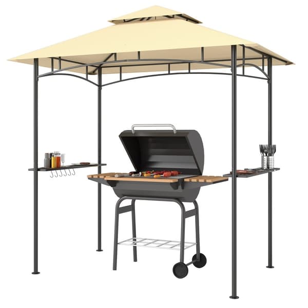 Rootz Grill Pavilion With LED - Garden Gazebo - BBQ Shelter - Water -avvisande & flam -retardant - 240 x 150 x 258 cm