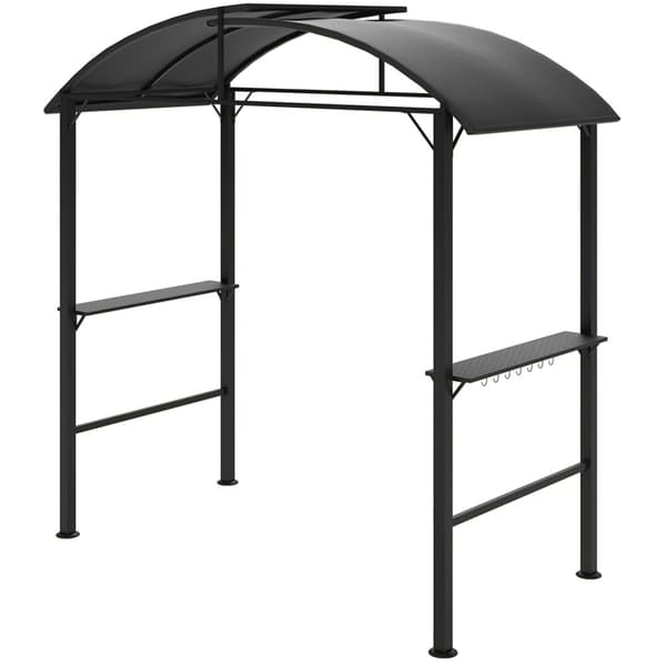 Rootz Grill Pavilion - Udendørs husly - BBQ Gazebo - Stålrammer - Solbeskyttelse - 1,1 m x 2,3 m - Grå