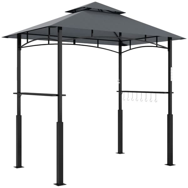 Rootz Grill Pavilion - Garden Grill Telt - BBQ Shelter - Perfect Air Circulation - 243L x 148b x 248H cm - LED -belysning og krydderihylder