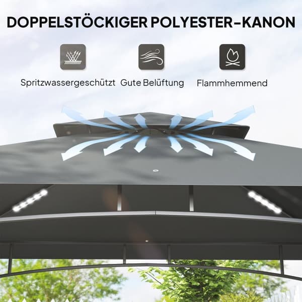 Rootz Grill Pavilion - Outdoor Canopy - BBQ Shelter - Flame -retardant & Water -avvisande - 240 cm x 150 cm x 258 cm