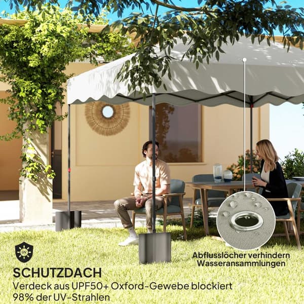 Rootz Pop -Up Pavilion - Garden Tält - Höjdjusterbar tak - UPF50+ Oxford Fabric - 297x297x287cm, grå