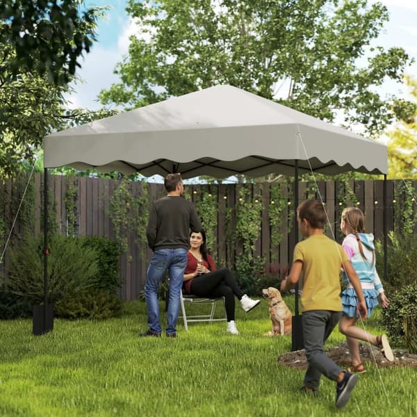 Rootz Pop -Up Pavilion - Garden Tält - Höjdjusterbar tak - UPF50+ Oxford Fabric - 297x297x287cm, grå
