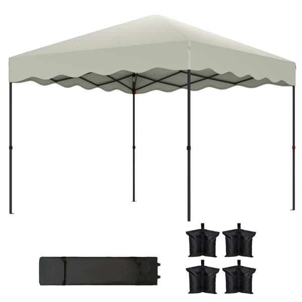 Rootz Pop -Up Pavilion - Garden Tält - Höjdjusterbar tak - UPF50+ Oxford Fabric - 297x297x287cm, grå
