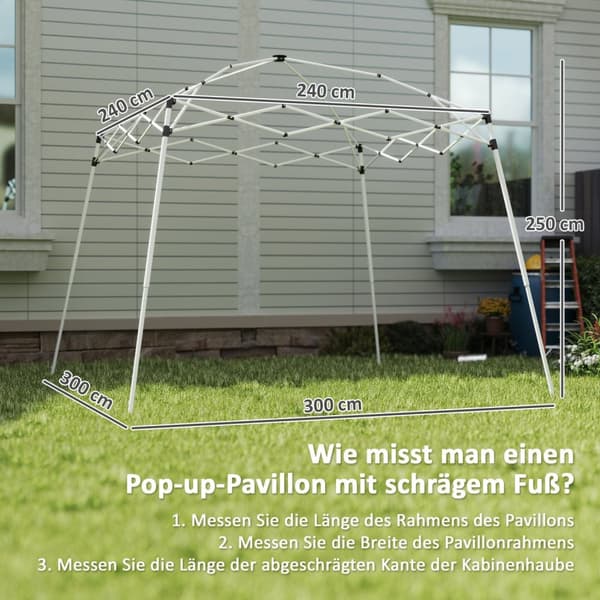 Rootz Pavilion Replacement Roof - Tarpaulin - Telt Cover - UPF50+ Sun Protection - Oxford Fabric - 240 cm x 240 cm (øverst) 300 cm x 300 cm (base)