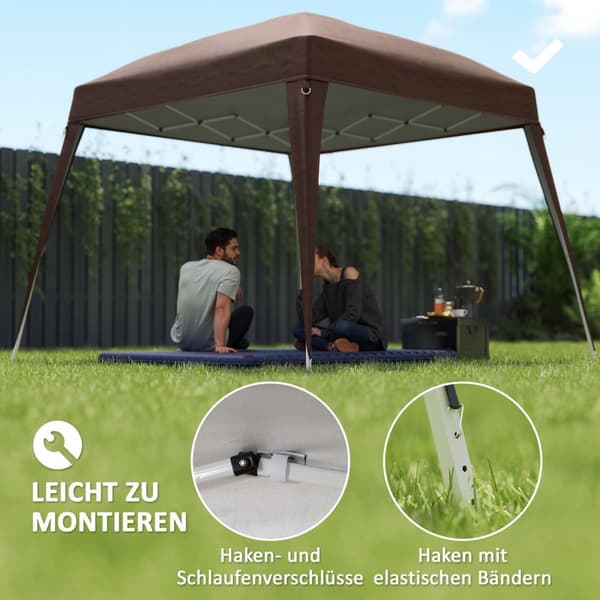Rootz Pavilion Replacement Roof - Tarpaulin - Telt Cover - UPF50+ Sun Protection - Oxford Fabric - 240 cm x 240 cm (øverst) 300 cm x 300 cm (base)