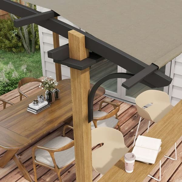 Rootz Pergola Garden Pavilion - Udendørs skygge - Vejrbestandig - UV -beskyttelse - 406 cm x 260 cm x 239 cm
