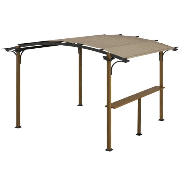 Rootz Pergola Garden Pavilion - Udendørs skygge - Vejrbestandig - UV -beskyttelse - 406 cm x 260 cm x 239 cm
