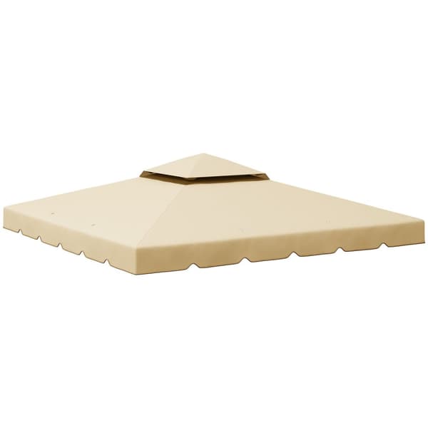 Rootz -paviljongin vaihtaminen katto - juhlatilan kansi - polyesterikatos - auringonsuoja - 300 cm x 300 cm - ruskea