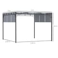 Miniatyrbillede 3 af 6: Rootz Pergola med 3 udtrækssejl - Patio baldakin - Have markise - UV -beskyttelse - 3m x 3m x 2,25m stålkonstruktion