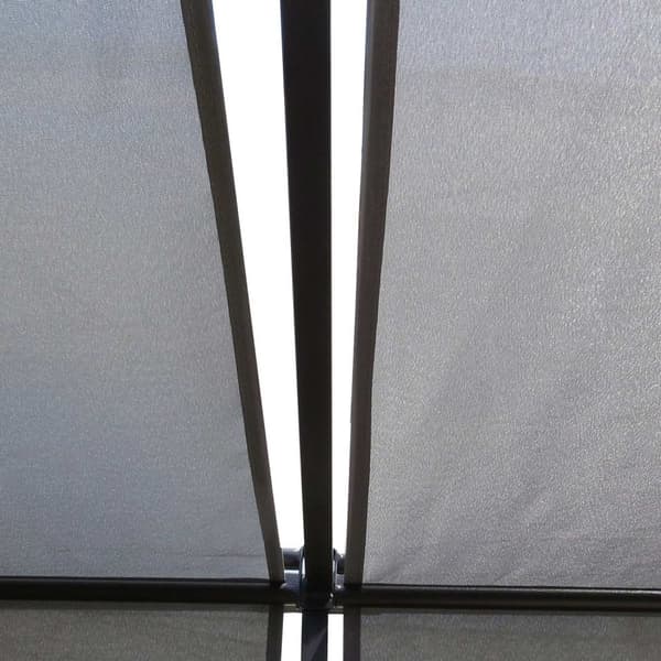 Rootz Pergola med 3 udtrækssejl - Patio baldakin - Have markise - UV -beskyttelse - 3m x 3m x 2,25m stålkonstruktion