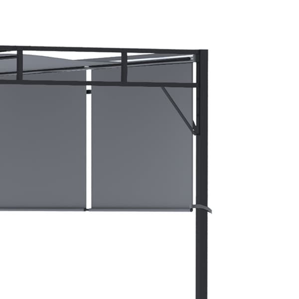 Rootz Pergola med 3 udtrækssejl - Patio baldakin - Have markise - UV -beskyttelse - 3m x 3m x 2,25m stålkonstruktion
