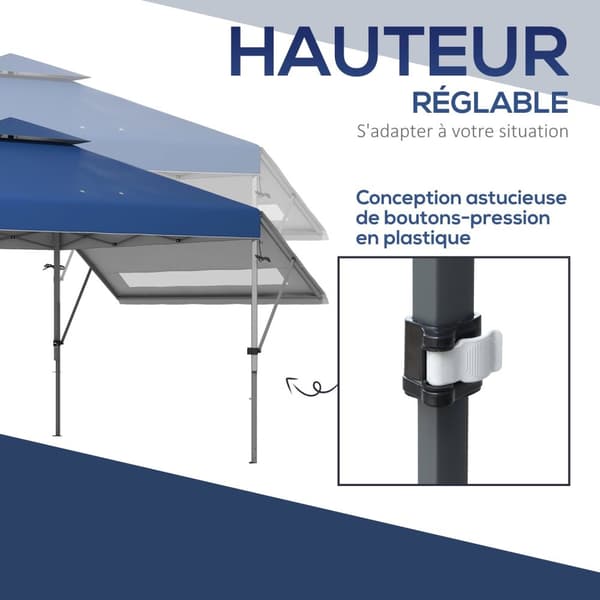 Rootzin pop -up -paviljonki - puutarhapagoda - taitettava huvimaja - UV -suoja - 500 cm x 300 cm x 290cm