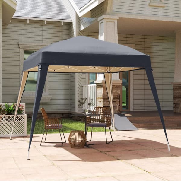 Rootz Pavilion Udskiftningstak - Haveteltafdækning - Tarpaulin baldakin - UPF50+ beskyttelse - 3x3m base, 2,4x2,4 m top - Grå Oxford stof