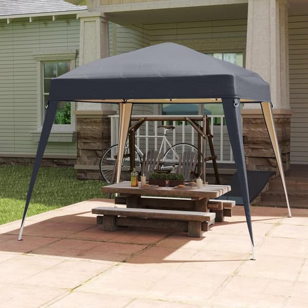 Rootz Pavilion Udskiftningstak - Haveteltafdækning - Tarpaulin baldakin - UPF50+ beskyttelse - 3x3m base, 2,4x2,4 m top - Grå Oxford stof