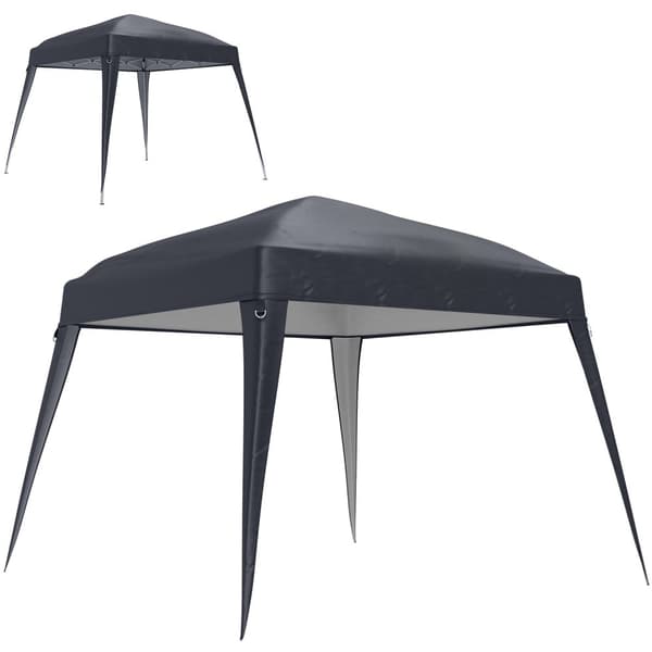 Rootz Pavilion Udskiftningstak - Haveteltafdækning - Tarpaulin baldakin - UPF50+ beskyttelse - 3x3m base, 2,4x2,4 m top - Grå Oxford stof