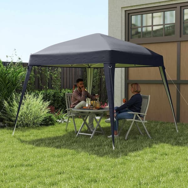 Rootz Pavilion Udskiftningstak - Haveteltafdækning - Tarpaulin baldakin - UPF50+ beskyttelse - 3x3m base, 2,4x2,4 m top - Grå Oxford stof